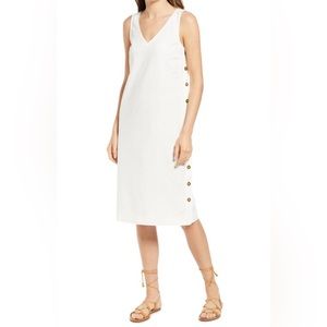 Madewell | Linen & Cotton Side Button Midi Dress